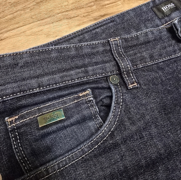 Hugo Boss Mens Jeans Slim Fit 34x30 Dark Wash Black Stretch - Picture 4 of 7